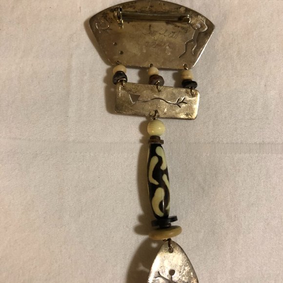 Southwestern Silver Brooch. *Handcrafted. Vintage - Picture 7 of 7